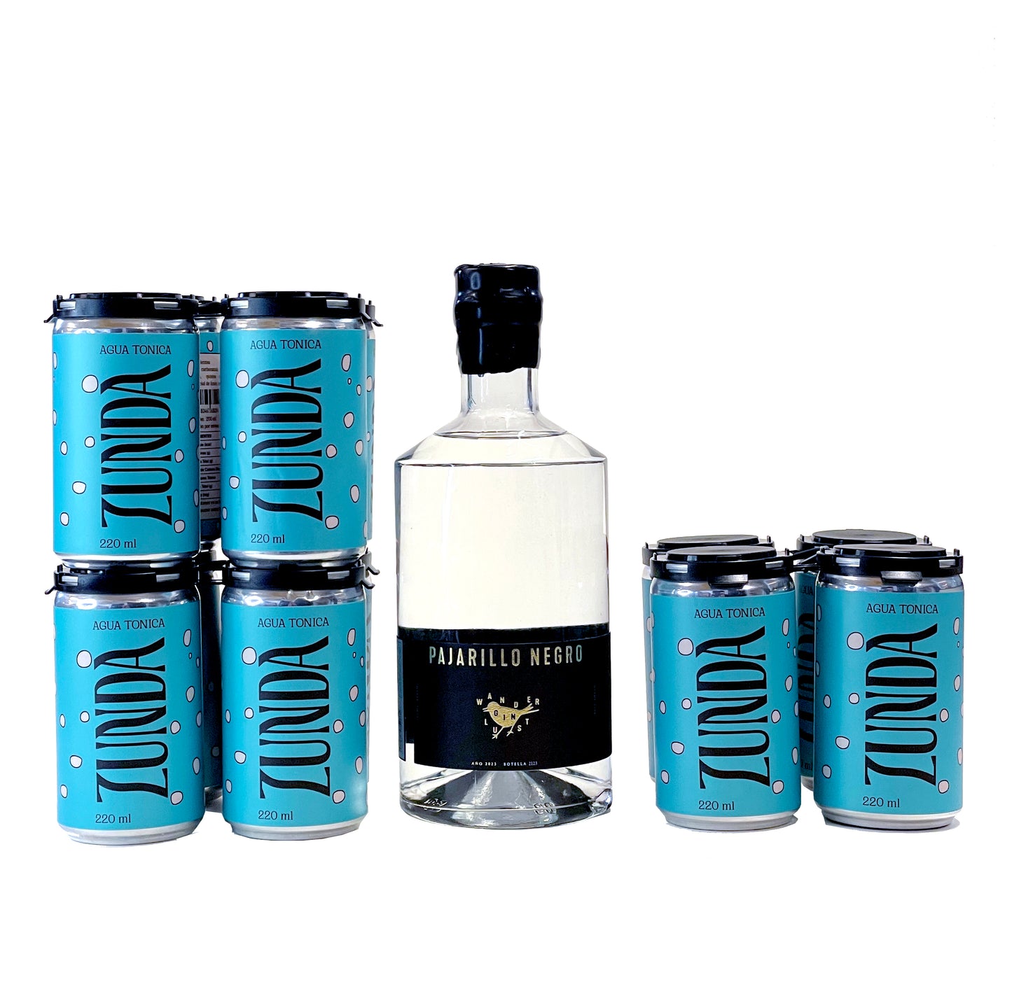 Gin Pajarillo Negro 700cc + 12 Tónicas ZUNDA