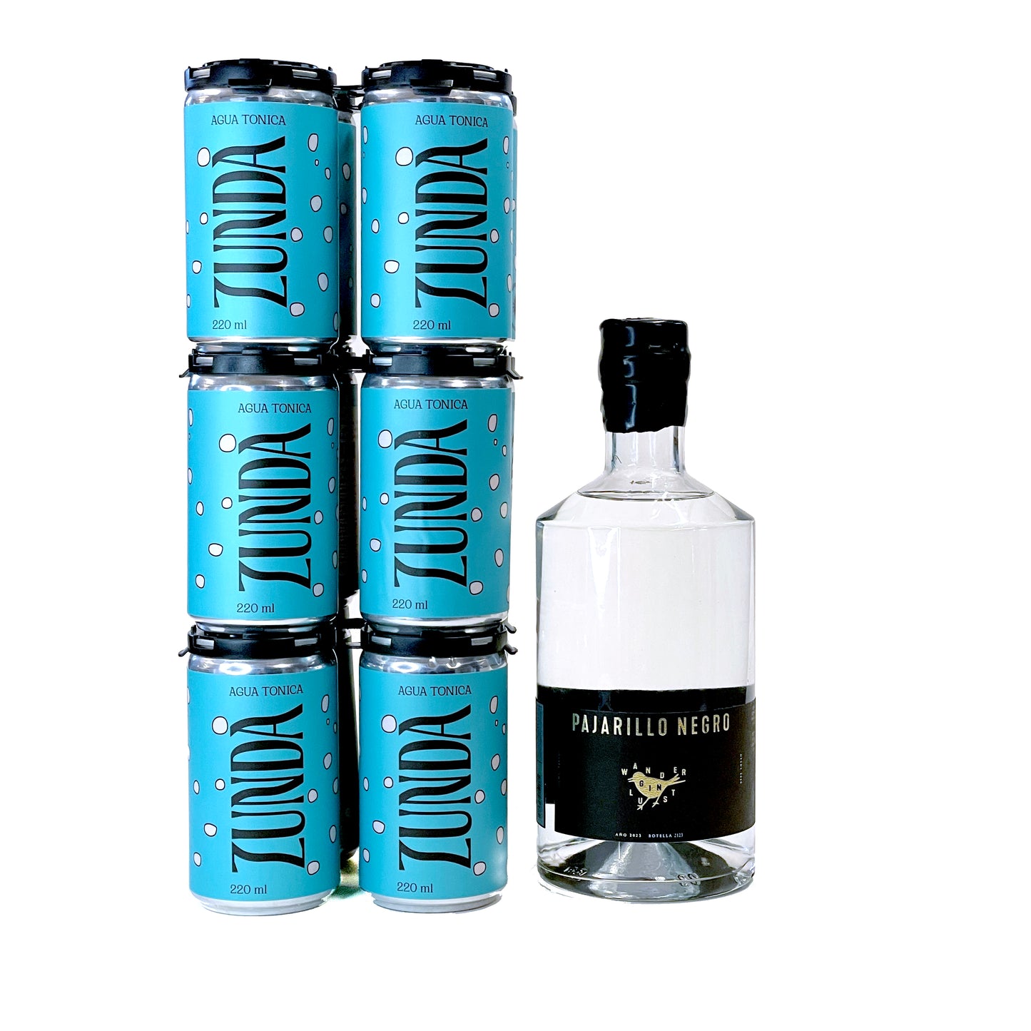 Gin Pajarillo Negro 700cc + 12 Tónicas ZUNDA