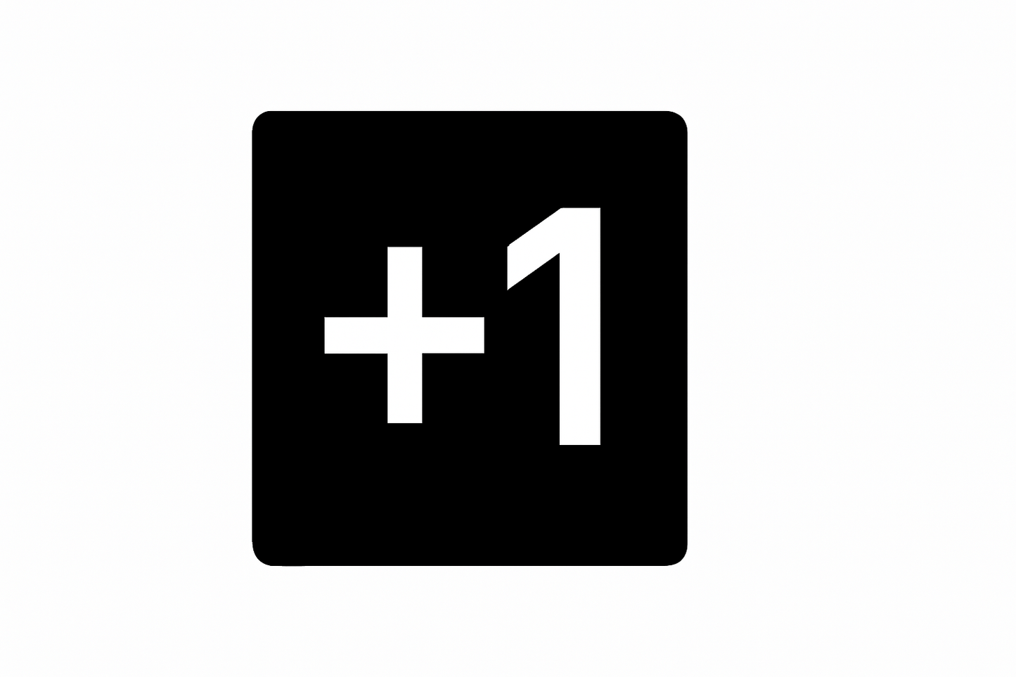 I need a black square icon that says +1 in white