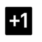I need a black square icon that says +1 in white